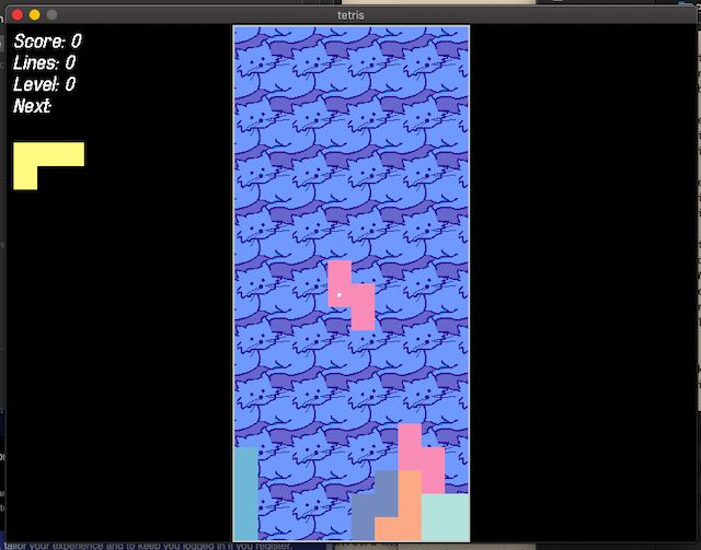 My Rust version of Tetris running.
